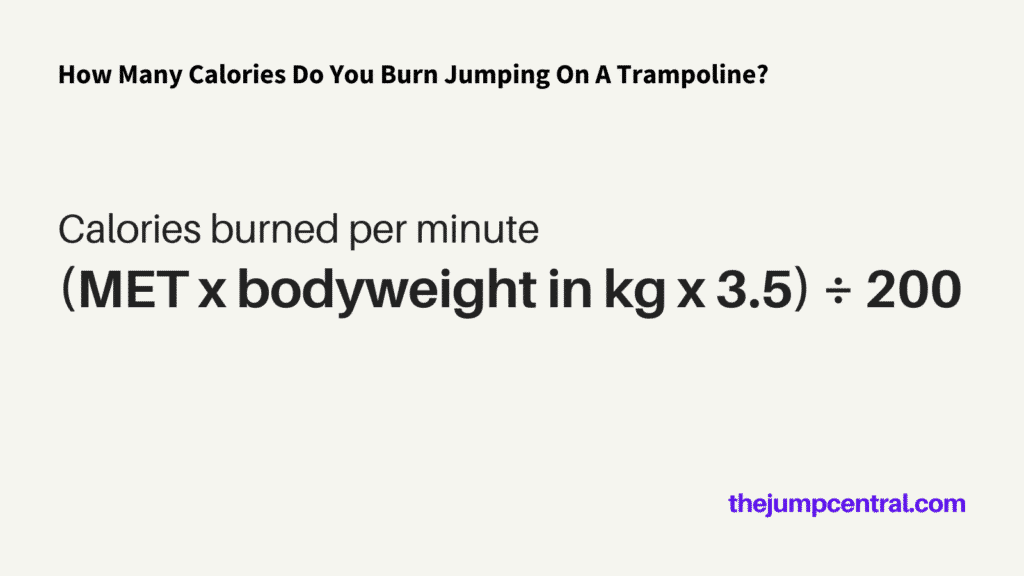 calories burned on trampoline formula -