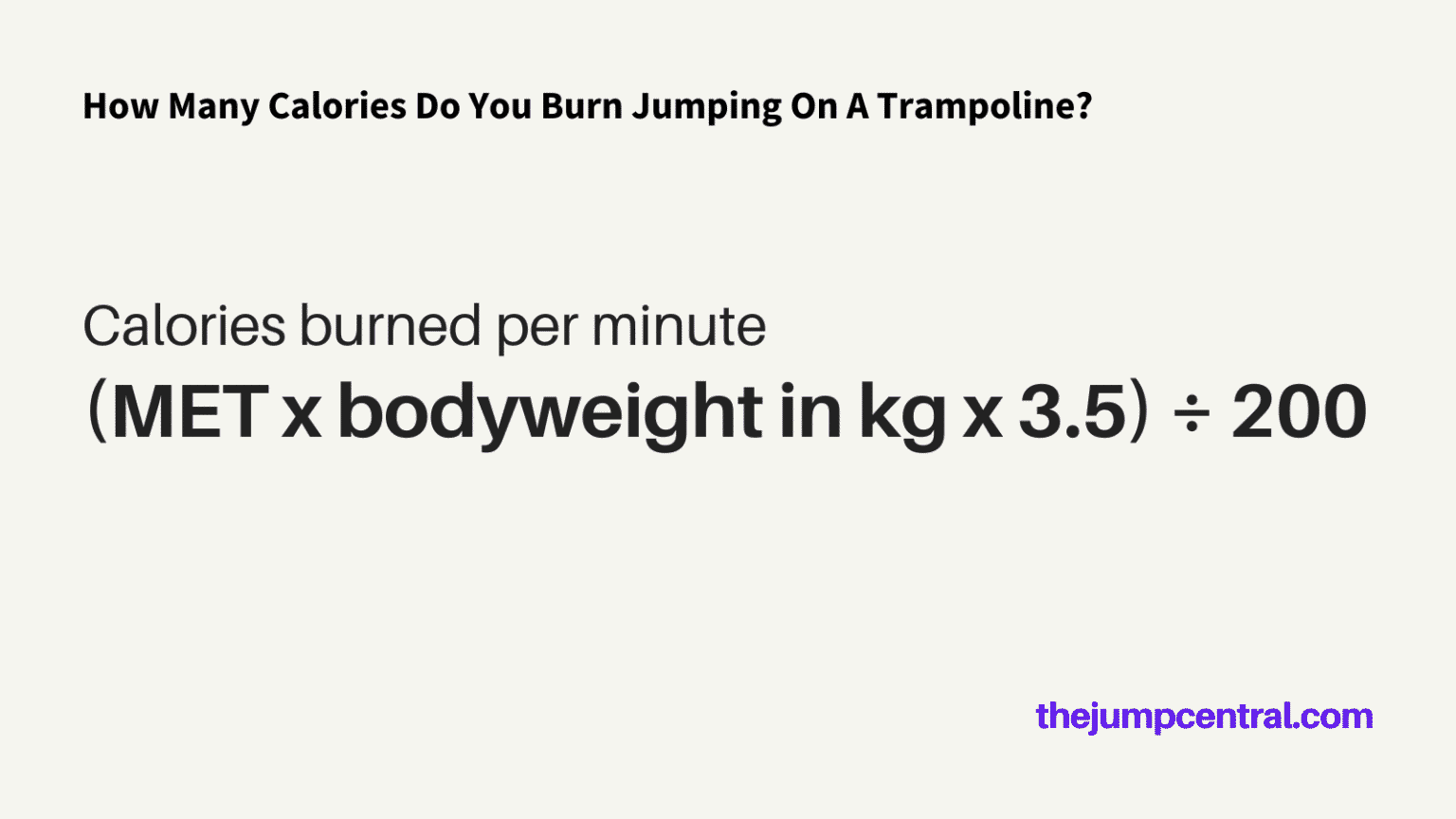 How Many Calories Do You Burn Jumping On A Trampoline? The Jump Central